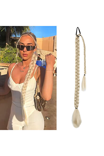 Suzan Peruk Her renk Stokta Saçına Ör ve Çık Uzun Örgü At kuyruğu Postiş saç ...