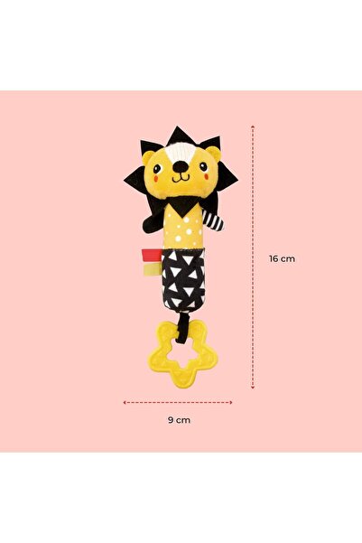 Moon Soft Plush Rattle (Lion) - Sensory Teether Toy for 0+ Months