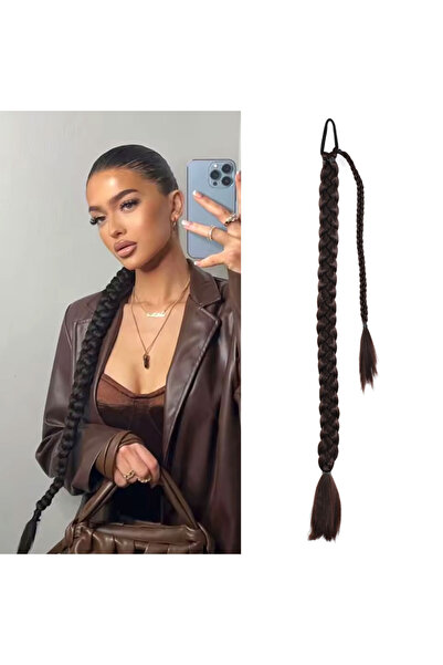 Suzan Peruk Her renk Stokta Saçına Ör ve Çık Uzun Örgü At kuyruğu Postiş saç ...