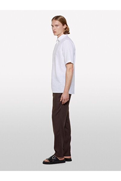 Sisley Ανδρικό πουκάμισο με κοντό μανίκι από λινό μείγμα, κανονική εφαρμογή, ...