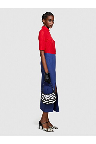 Sisley Wool Blend Stand Collar T-Shirt Women's Red T-Shirt - 323A3N1Wl104F