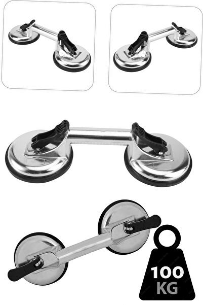 STAXX POWER 100Kg Taşıma Kapasiteli Çiftli Alüminyum Gövdeli Cam Granit Seramik Laminat Tutma Taşıma Vantuzu