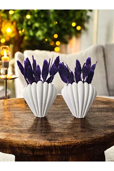 DNZ DEKOR 2'li İstiridye Vazo Seti (ÇİÇEK HARİÇTİR)