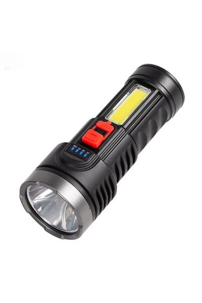 OEM Rechargeable USB Flashlight with Battery Indicator, LED, Warm White Light, Two Lighting Modes, Water