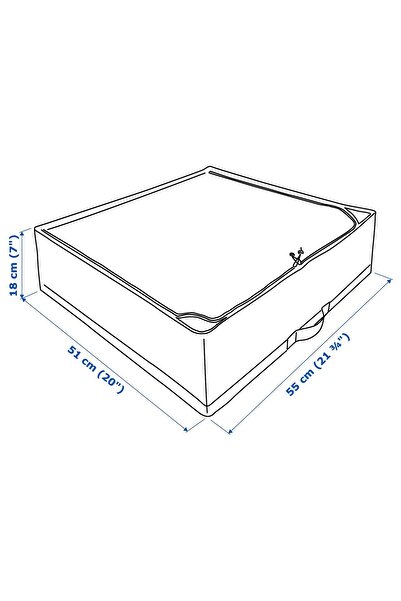 IKEA QUİCK Fermuarlı Düzenleyici Kutu 55x51x18 Cm İkea Saklama Düzenleme Kutusu Polyester Organizer Hurç