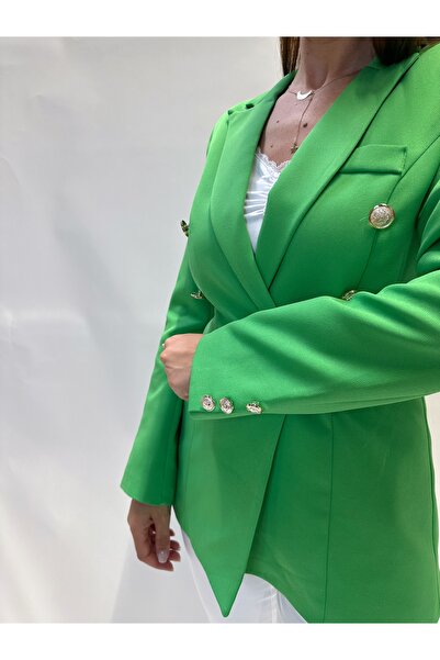 IFASTFASHION Women’s Double-Breasted Blazer with Decorative Buttons – Elegant & Tailored Fit