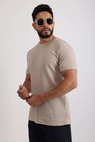 ZİNOX Ανδρικό ριγέ υφασμάτινο μπλουζάκι Zinox – Μπλουζάκι Basic με απαλή υφή