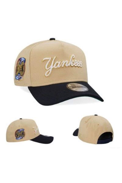 style iconic New York Yankees Script Logo Caps – Beige & Black, Royal Blue Anniversary Editions