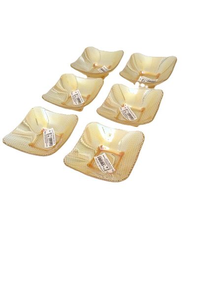 Dinçkan 6-Piece Glass Bowl & Snack Bowl / 15 Cm-Yellow