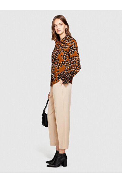 Sisley Desenli Regular Fit Gömlek Kadın Gri Gömlek - 323A5D99LQFF7