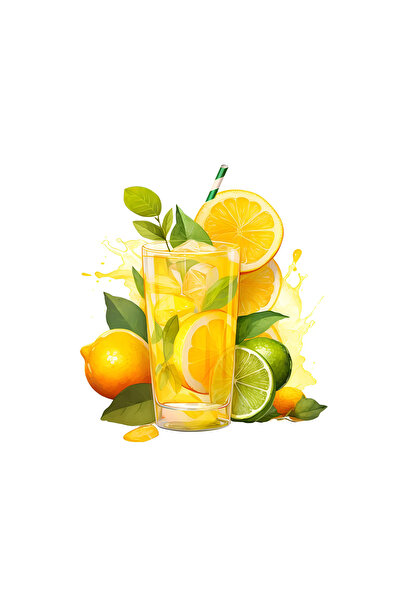 INOVATIX Set de 8 piese, autocolant cu limonadă citrică, INOVATIX®. 6 cm