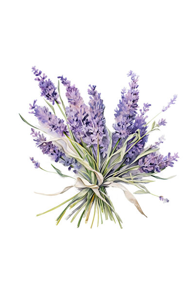 INOVATIX Set de 8 autocolante cu aranjament floral de lavandă, INOVATIX®. 6 cm