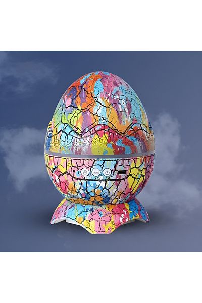 Generic 3D Dinosaur Egg LED Projector Lamp – Bluetooth Music Light with Remote for Kids Room & Bedroom