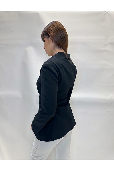IFASTFASHION Sacou lung slim fit pentru femei cu închidere ascunsă – Disponibil în bej și negru