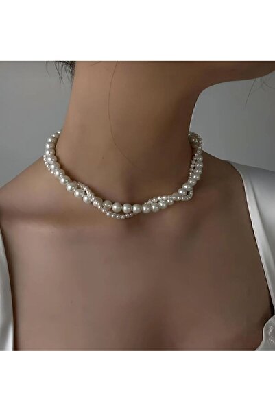 TUHAM AKSESUAR ZARİF VE ESTETİK 2 Lİ İNCİ KOLYE