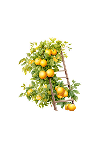 INOVATIX Set de 8 autocolante pentru scări cu lămâie, INOVATIX®. 6 cm