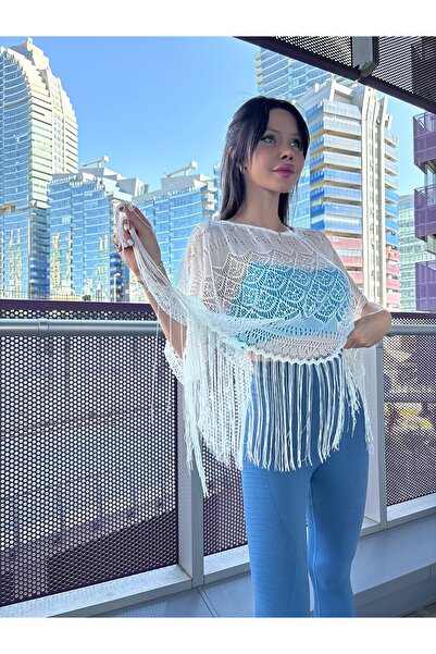 SEBIMO Püsküllü Dantel Üst Pareo