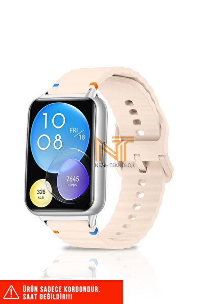 Nezih Case Huawei Watch Fit 2 Uyumlu Wave Silikon Kordon 20 mm