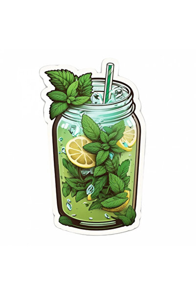 INOVATIX Set de 8, autocolant Limonadă cu mentă și felii de tămâie, INOVATIX®. 6 cm