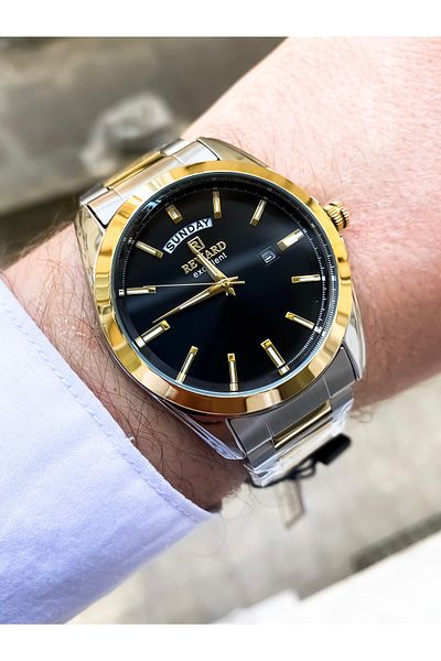 Reward Men's Wrist Watch Waterproof Calendar Steel Cord Bracelet Gift