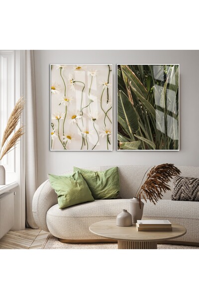 Harikabirev HARİKABİREV | COMBINAT DE FRUNZE DE MARGARETĂ ALB-VERDE (MARGUERI...