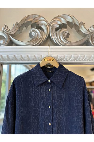 Invee Invee 7108 Patterned Shirt - Navy Blue