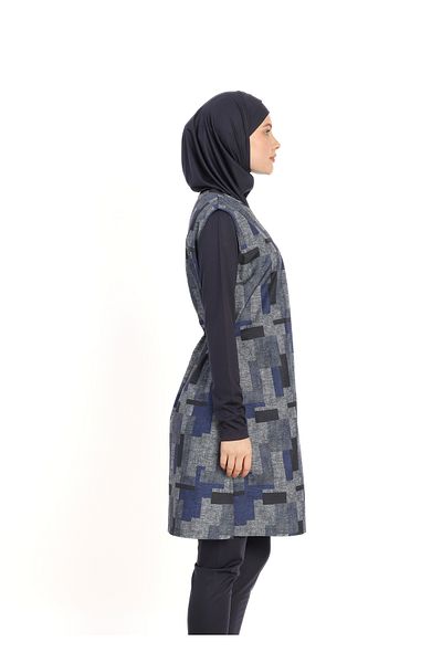 İKSUN Battal Large Size Lycra Long Sleeve Full Covered Hijab Swimsuit