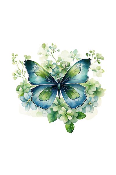 INOVATIX Set de 8 bucăți, autocolant fluture albastru pe câmp, INOVATIX®. 6 cm