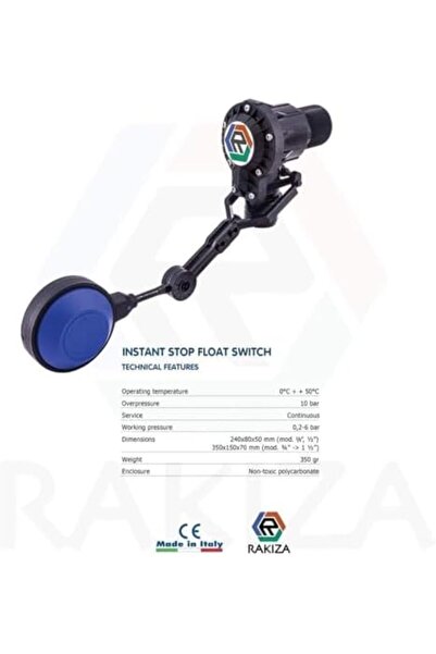 Raki Instant Advance Float Valve Switch 1" RAKIZA