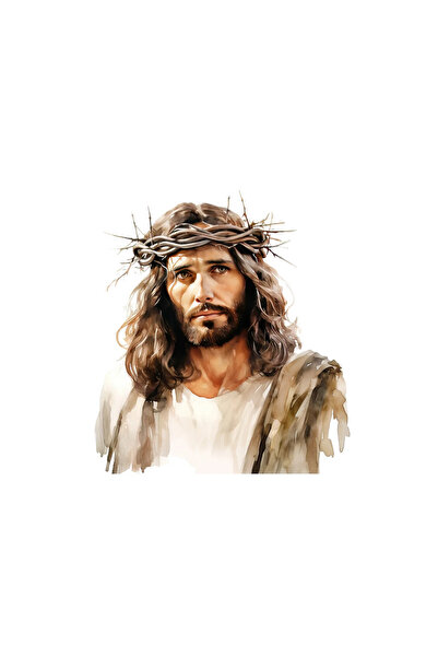 INOVATIX Set de 8 piese, autocolant Iisus trist cu coroană de spini, INOVATIX®. 6 cm