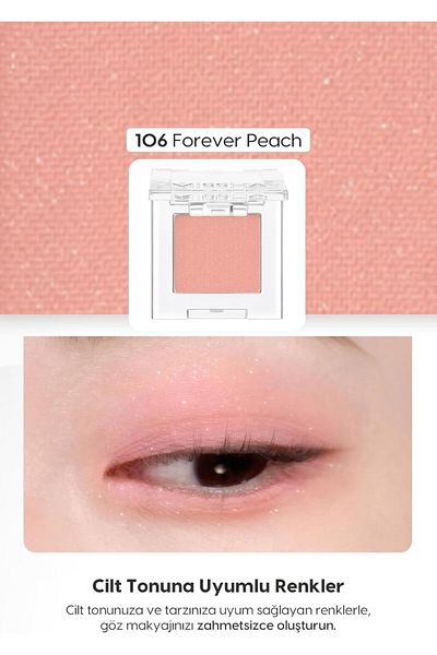 Misshair Soft Textured, Non-Shedding Matte Single Eyeshadow Modern Shadow Matte (106 Forever Peach)