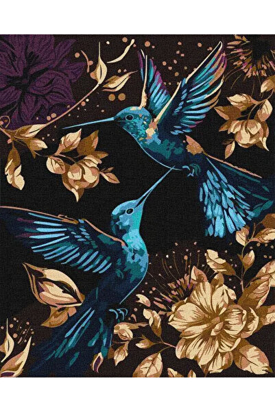 İZSA HOBİ Sayılarla Boyama Hobi Seti 40x50 Çerçeveli Numaralı Tuval Fırça Boy...