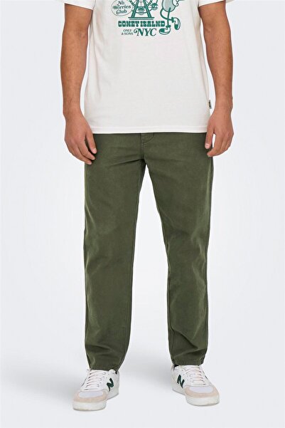 Only & Sons Onslou Taper 0194 Pant Men's Green Trousers - 22030240