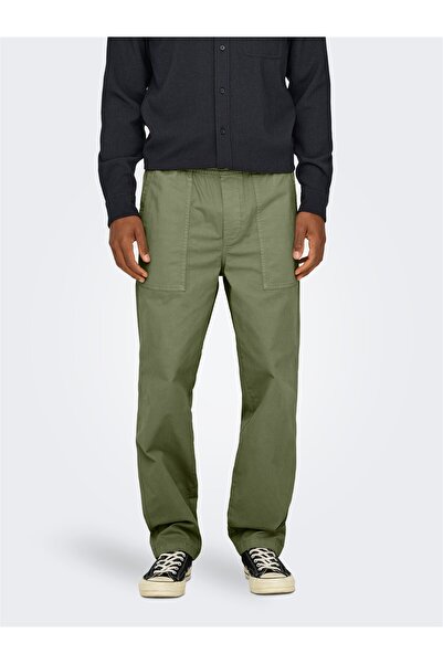 Only & Sons Onssinus Workwear Loose 0022 Pant Men's Green Sweatpants - 22029915