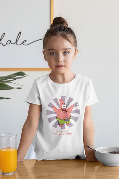 SEVBANO Tricou unisex cu desene animate Spongebob pentru copii cu imprimeu Patrick Star (vârsta 1-12)