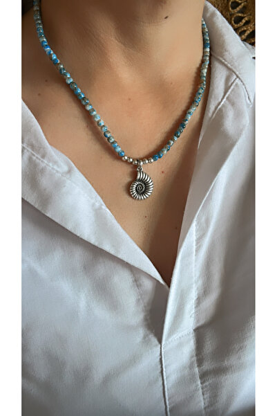 by özllem Cam boncuklu kolye salyangoz kolye uçlu