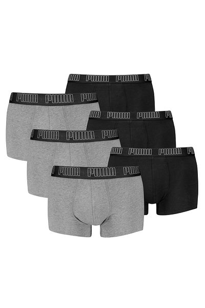 Puma Herren Boxershorts, 6er Pack - Everyday Trunks 6P, Cotton Stretch, einfarbig