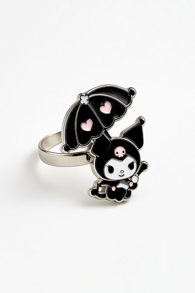 MakeWell Adjustable Children's Ring with Adjustable Kuromi and My Melody Design