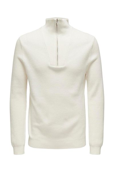 Only & Sons Onsphill Reg 12 Rib Half Zip Knit Men's Beige Sweater - 22030794