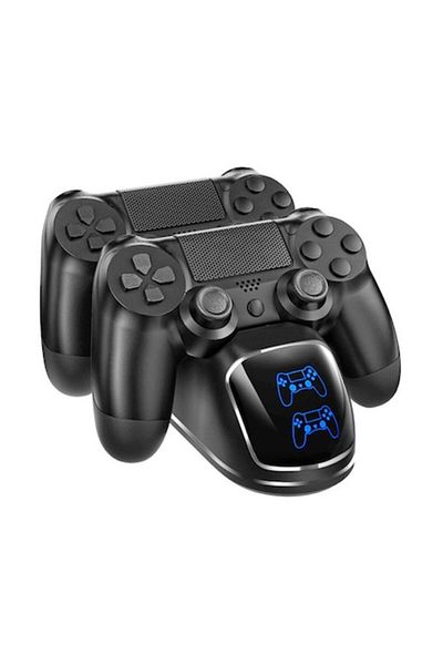 WTO Dual Charging Stand for Two PlayStation 4 Controllers with LED Indicator, Black
