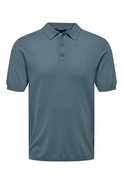 Only & Sons Ανδρικό μπλε πουλόβερ ONSWYLER LIFE REG 14 SS POLO KNIT NOOS - 22022219