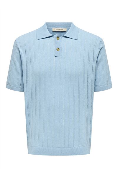 Only & Sons Ανδρικό μπλε πουλόβερ ONSKENT LIFE REG 12 SS POLO KNIT - 22033463