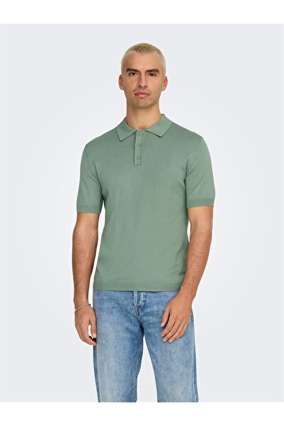 Only & Sons Onswyler Life Reg 14 Ss Polo Knit Noos Men's Green Sweater - 22022219
