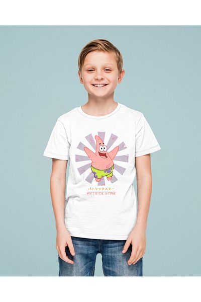 SEVBANO Tricou unisex cu desene animate Spongebob pentru copii cu imprimeu Patrick Star (vârsta 1-12)