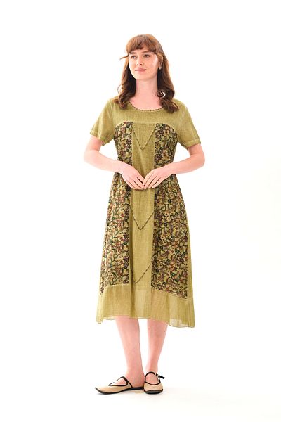 Butik Esra Kandemir Summer Cotton Washable Fabric Lined Authentic Large Size Dress