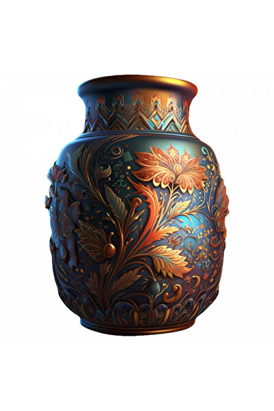 INOVATIX Set de 8 piese, autocolant Vază din lut cu flori sculptate, INOVATIX...