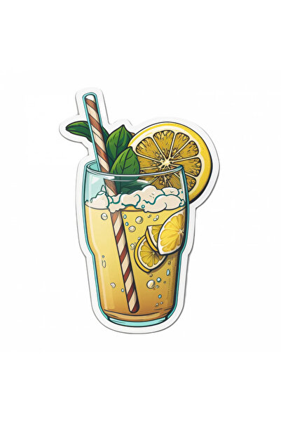 INOVATIX Set de 8, Autocolant Pahar cu limonadă de mentă, INOVATIX®. 6 cm