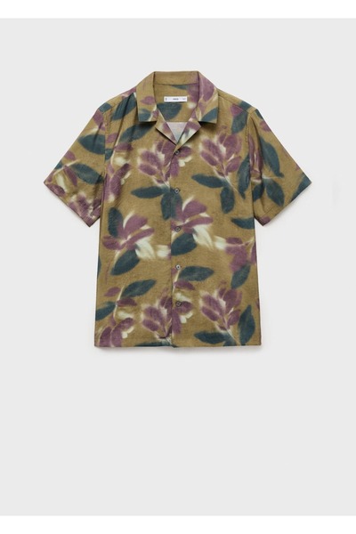MANGO Man Kısa kollu desenli gömlek