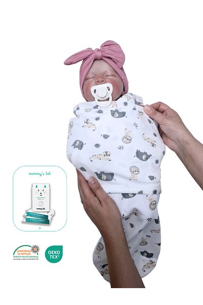 Mommyslab 0 - 4 Months New Season Colorful Patterned Velcro Baby Cotton Swaddle 100% Cotton (Oeko Tex and Cit Certified)