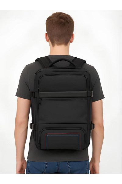 Çantacım Travel Backpack Expandable 17.3" Inch with Laptop Compartment USB Apparatus